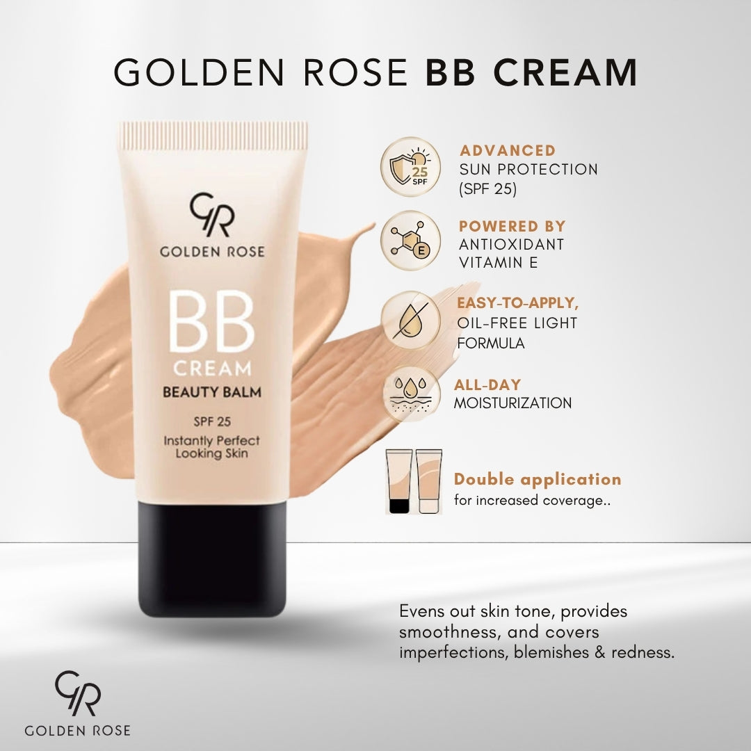 Golden Rose BB Cream oil free 6 shades bright skin Pakistan buy online