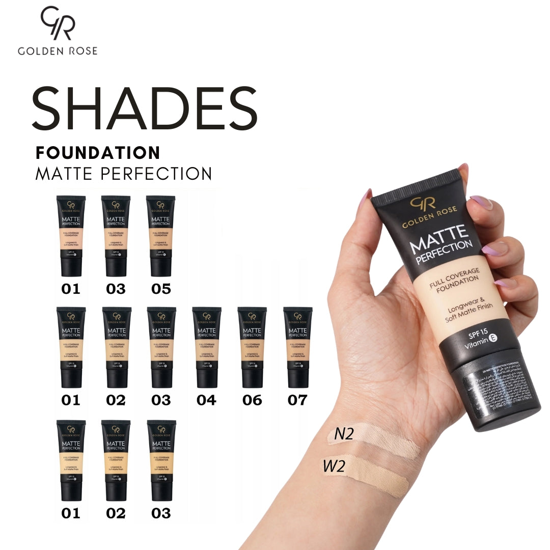 Golden Rose matte foundation coverage shades Pakistan original