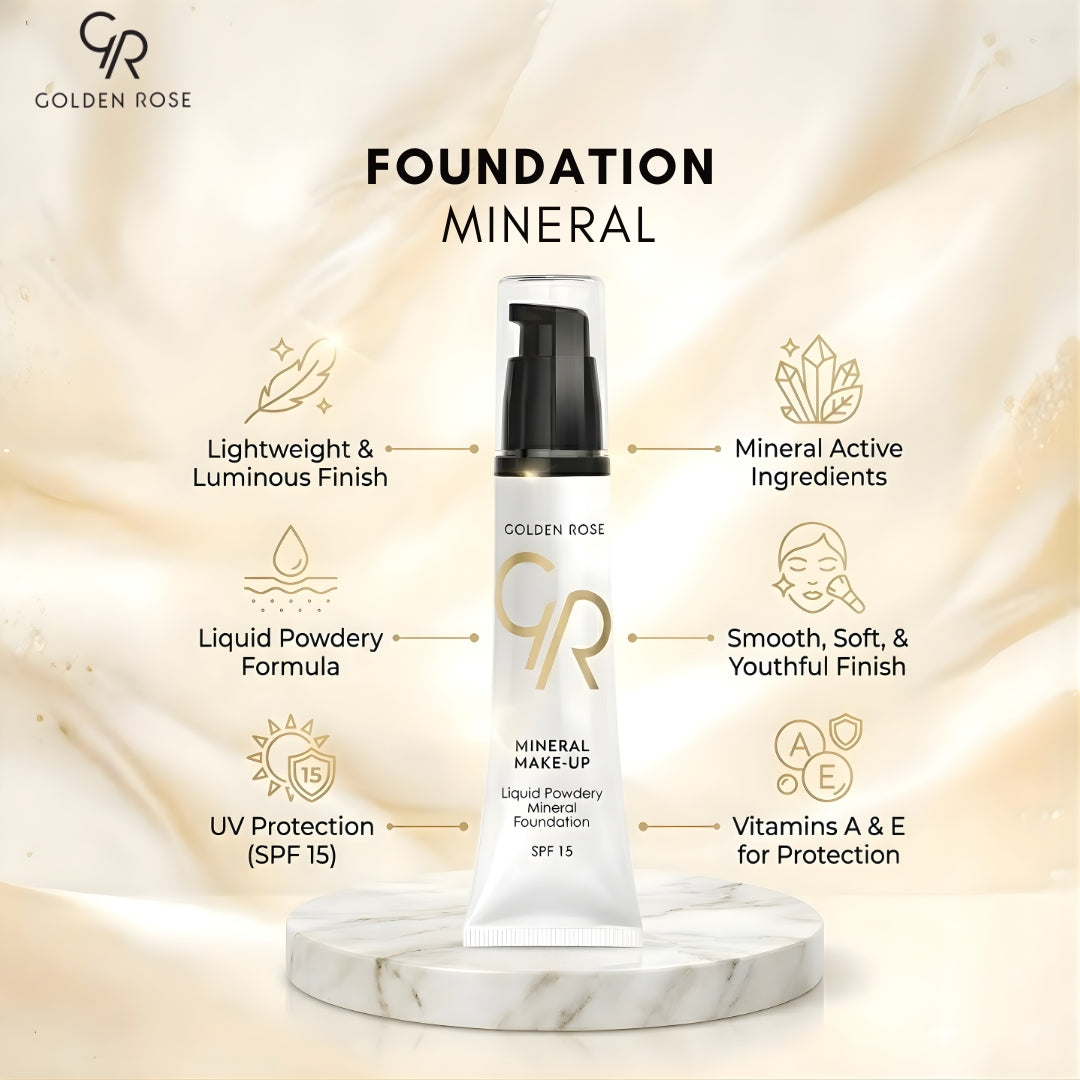 Golden Rose mineral foundation natural oils Pakistan COD