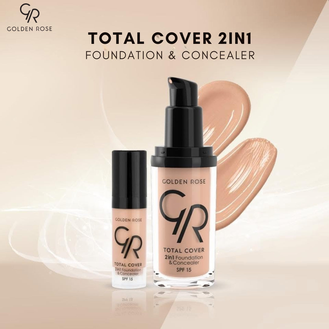 Golden Rose Total Cover Foundation Concealer 2in1 9 shades Pakistan