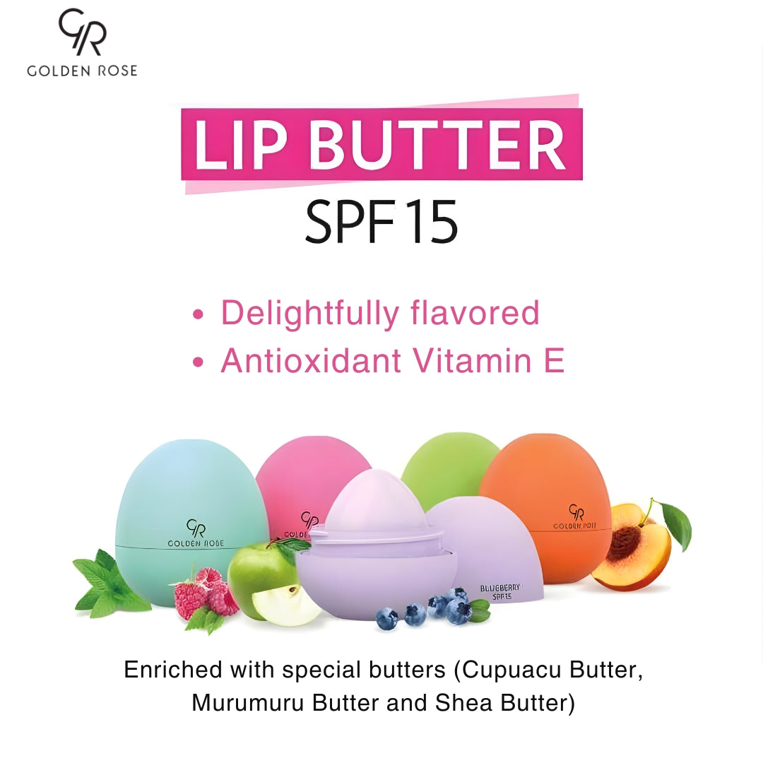 Golden Rose Lip Butter 8g flavoured balm Vitamin E SPF15 Pakistan buy online