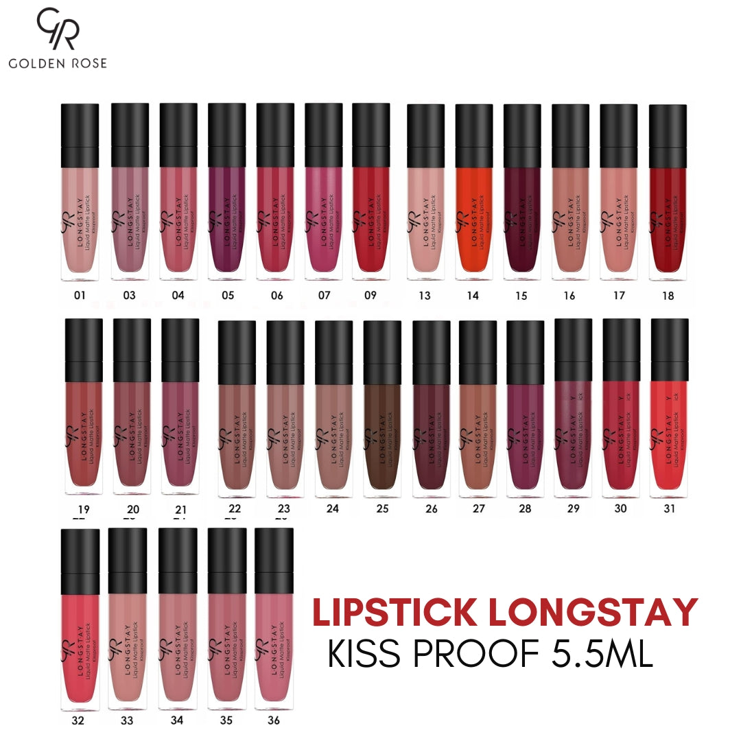 Golden Rose Kissproof liquid lipstick 18 shades Pakistan COD buy online