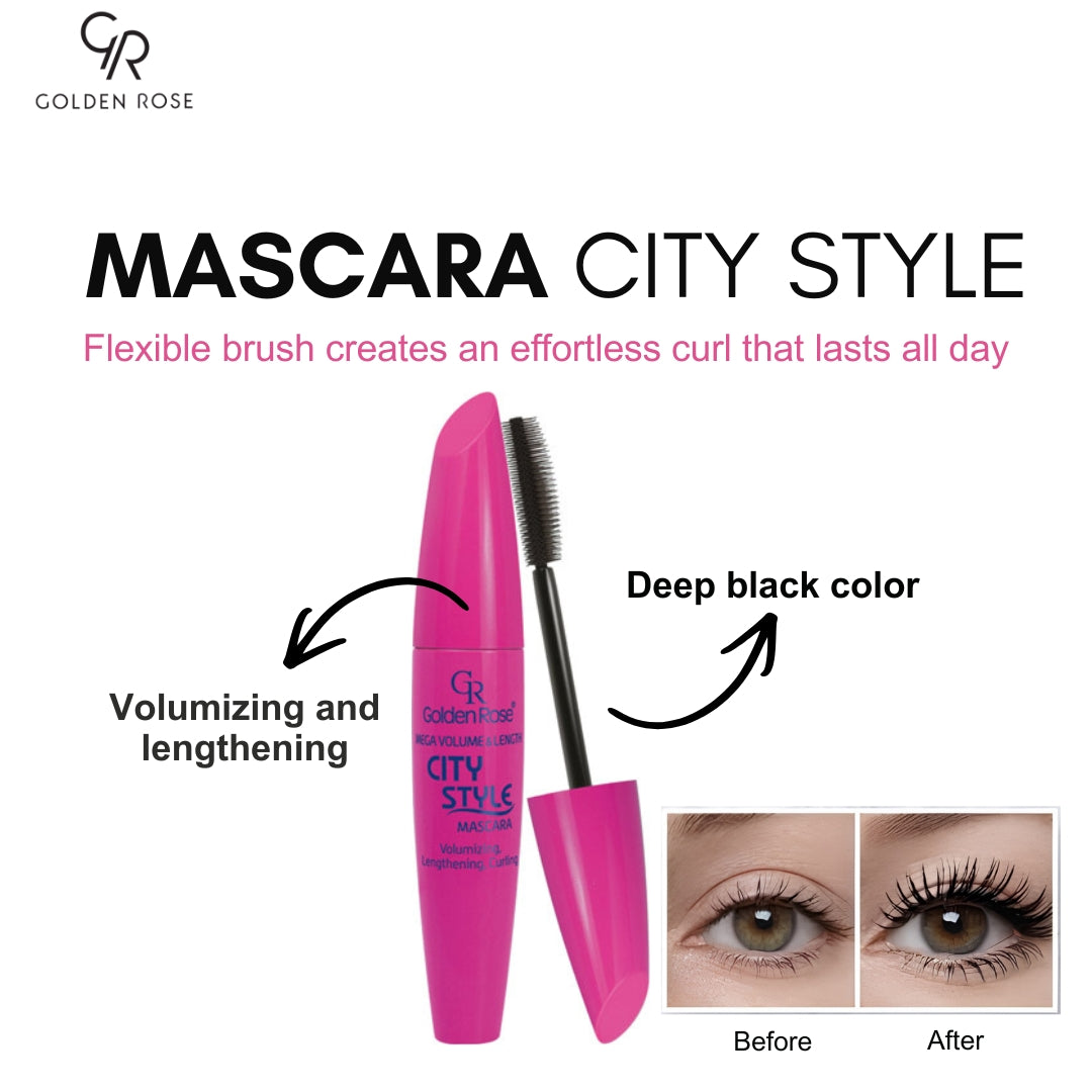 Golden Rose City Style Mascara mega volume two sided brush Pakistan