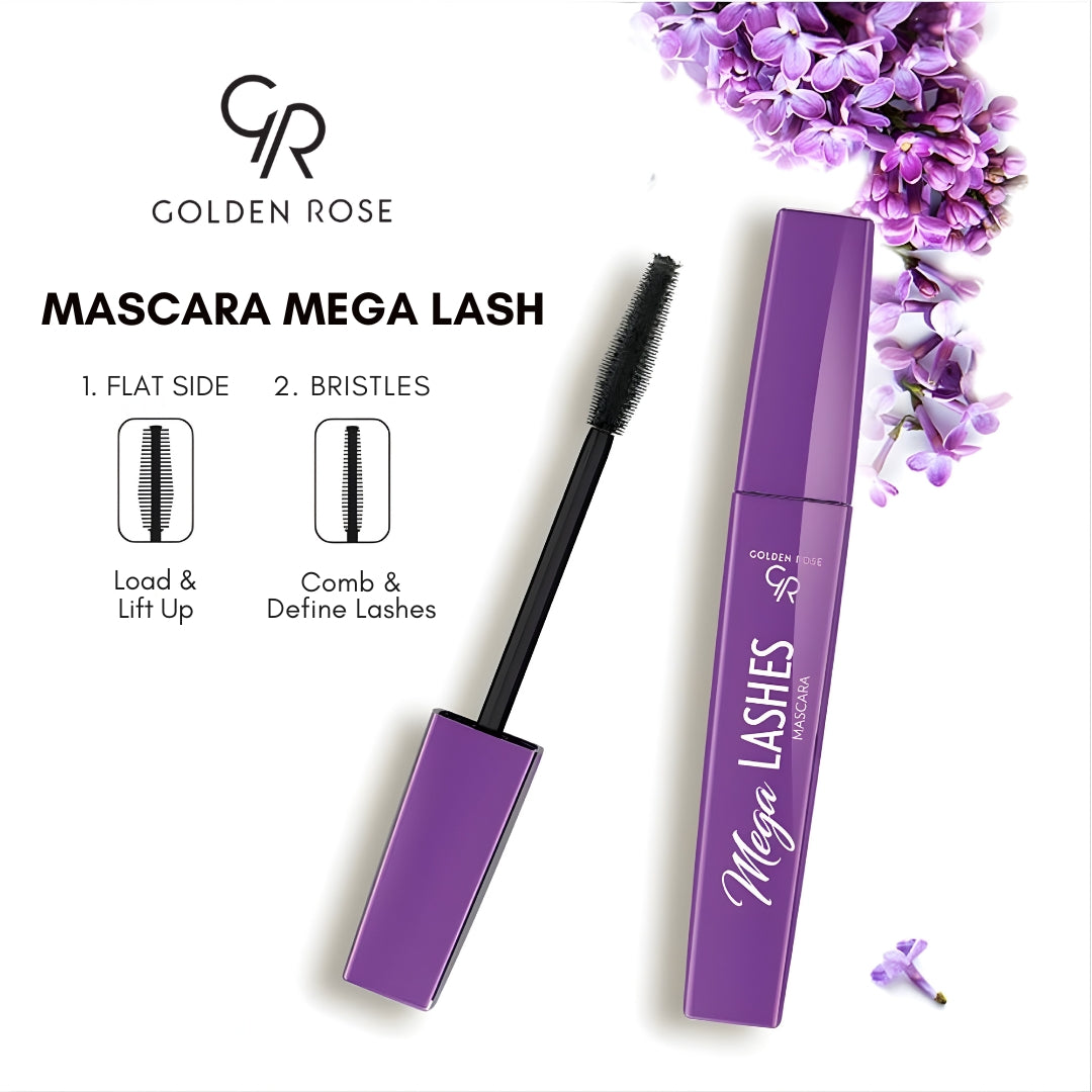 Golden Rose Mega Lashes Mascara rubber brush extreme volume Pakistan