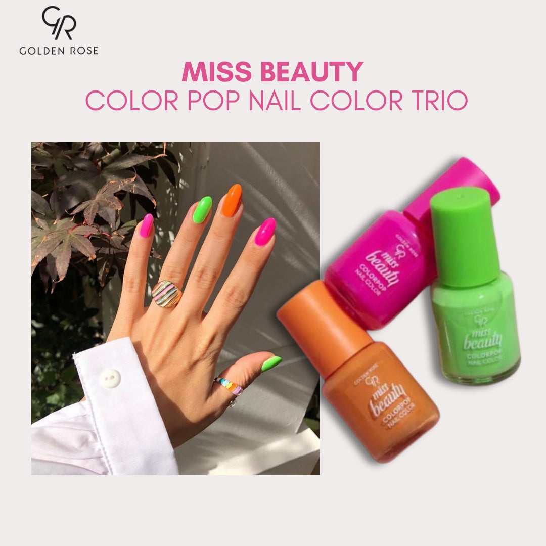 Golden Rose Miss Beauty Colorpop Nail Trio neon manicure Pakistan buy online
