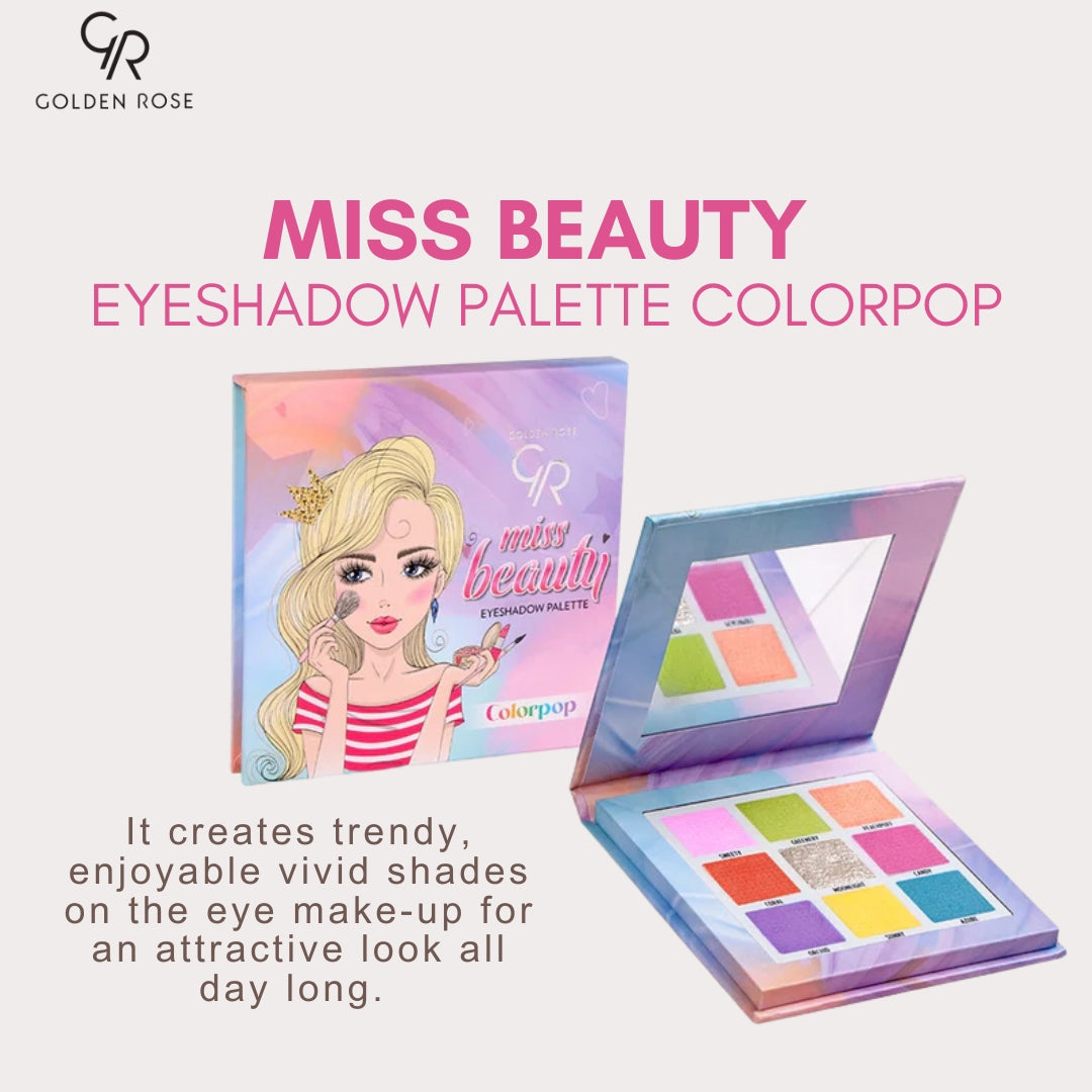 Golden Rose Miss Beauty Colorpop Eyeshadow Palette 9 neon shades Pakistan