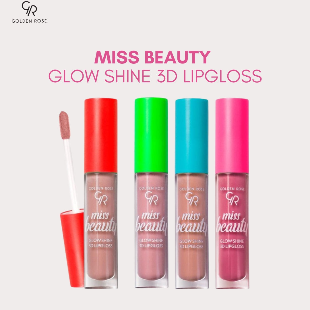 Golden Rose Miss Beauty Glow Shine 3D Lip Gloss vegan 4 shades Pakistan