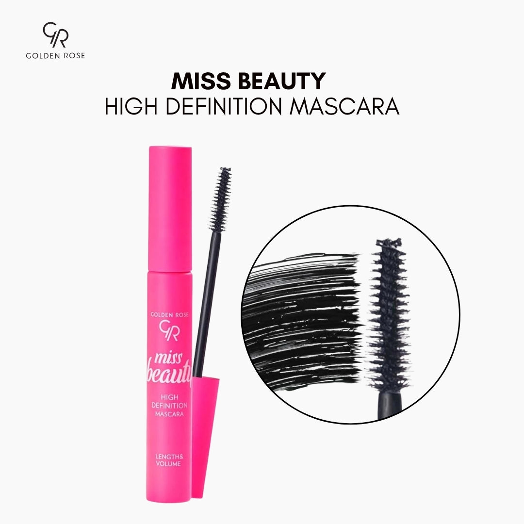 Golden Rose Miss Beauty HD Mascara fiber brush defined lashes Pakistan