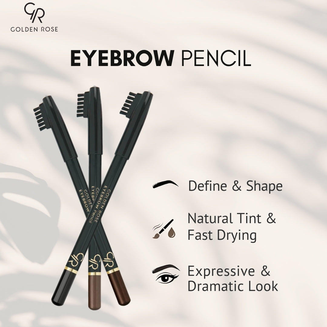 Golden Rose Eyebrow Pencil 3 shades black brown nude Pakistan buy online