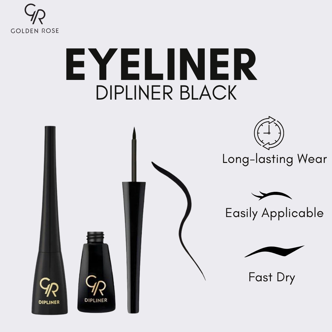 Golden Rose Dipliner Black liquid eyeliner brush tip Pakistan buy online