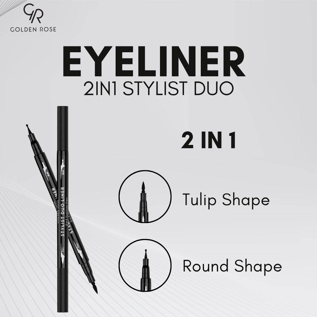 Golden Rose 2in1 Stylist Duo Eyeliner Pen two tips black Pakistan buy online