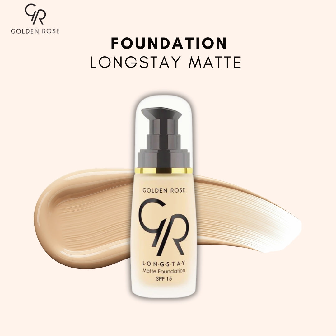 Golden Rose Longstay Matte Foundation oil free coverage 6 shades Pakistan